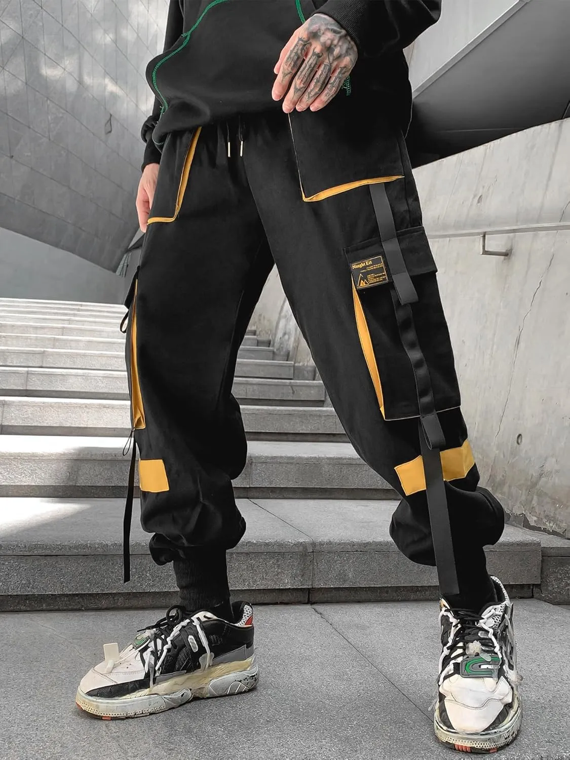 Men's Jogger Pants Punk Cargo Baggy Techwear Streetwear Hip Hop Couple Women Unisex Sports Casual Pants