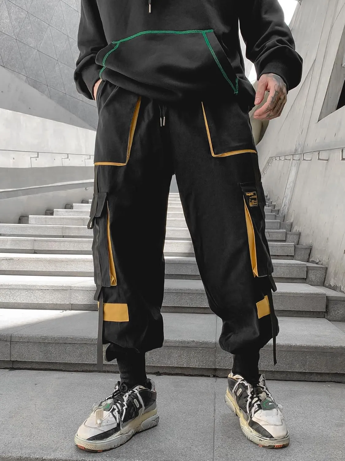 Men's Jogger Pants Punk Cargo Baggy Techwear Streetwear Hip Hop Couple Women Unisex Sports Casual Pants