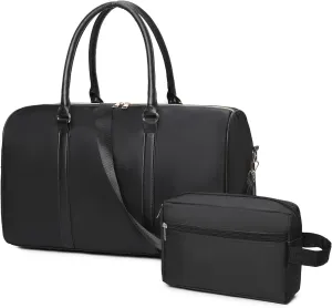 Men’s Lightweight Nylon Duffle Bag for Travel Weekender Gym Overnight, 29L Small Carry On Bags, Black