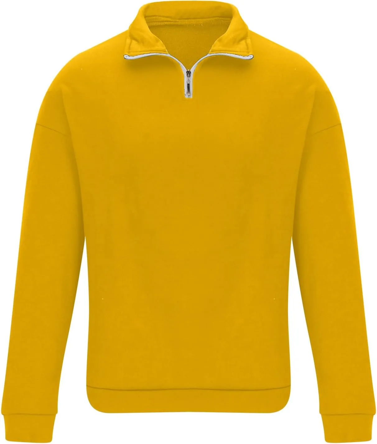 Mens Quarter Zip Pullover Sweatshirt Oversized 2024 Fall Long Sleeve T Shirt Collared Loose Casual Outdooer Pullover