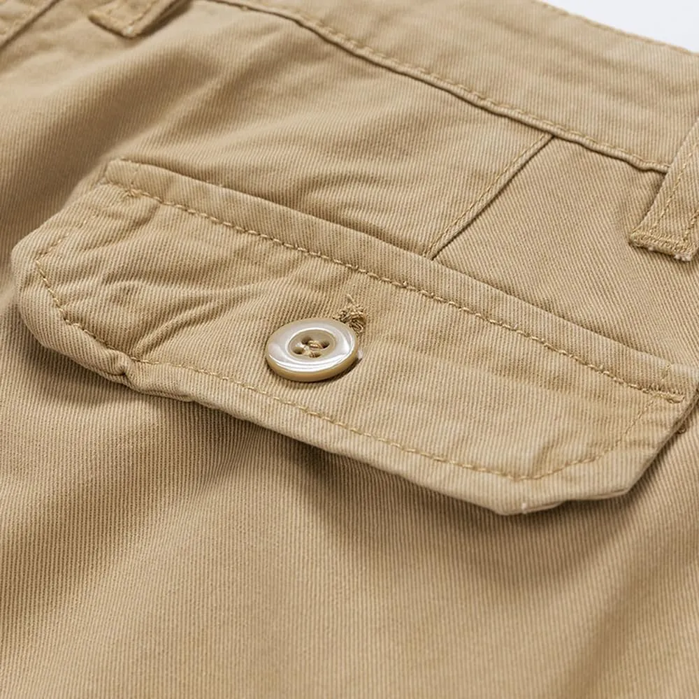 Men's Regular Fit Military Cargo Shorts - Summer Cotton Casual Shorts with Zipper Pockets