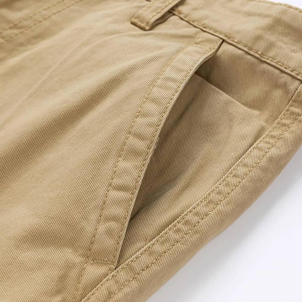 Men's Regular Fit Military Cargo Shorts - Summer Cotton Casual Shorts with Zipper Pockets