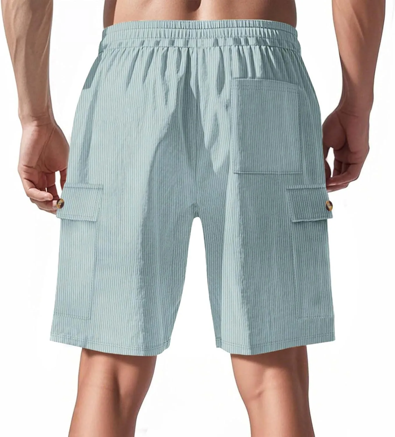 Men's Shorts Cargo Military Style Utility Workwear Elastic Waistband Breathable Fabric Big and Tall Fit