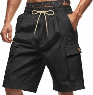 Men's Shorts Cargo Military Style Utility Workwear Elastic Waistband Breathable Fabric Big and Tall Fit