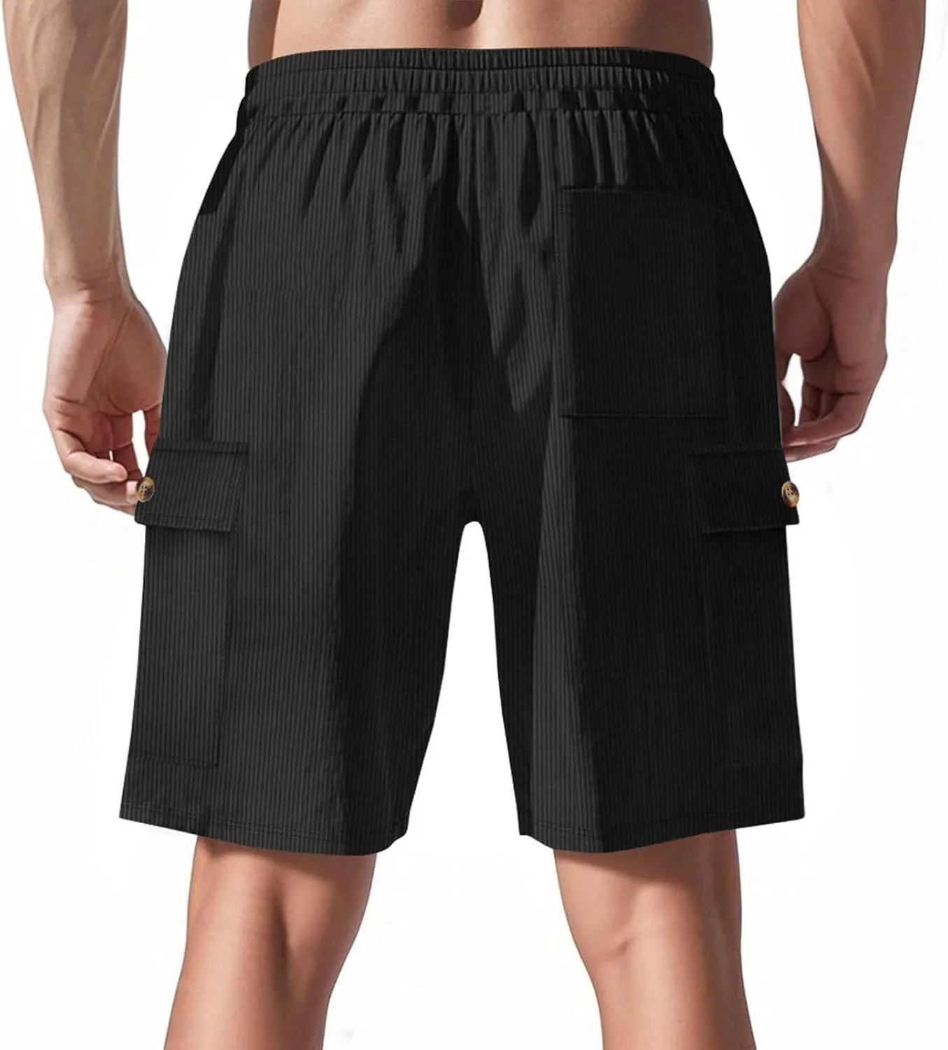 Men's Shorts Cargo Military Style Utility Workwear Elastic Waistband Breathable Fabric Big and Tall Fit
