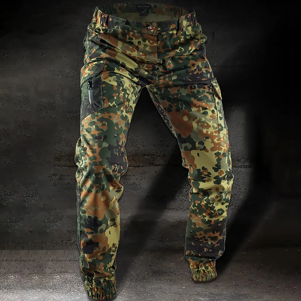 Men's Tactical Cargo Pants, Camouflage Outdoor Working Clothing with Pockets