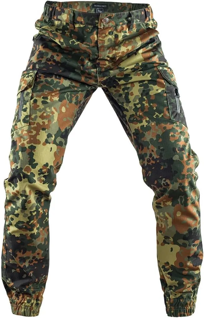 Men's Tactical Cargo Pants, Camouflage Outdoor Working Clothing with Pockets
