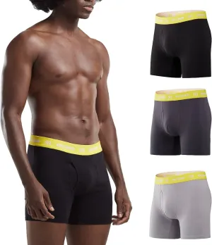 Mens Underwear Boxers Briefs Cotton Stretchy Underwear Pack Compression Boxer with Pouch Breathable Brief for Men