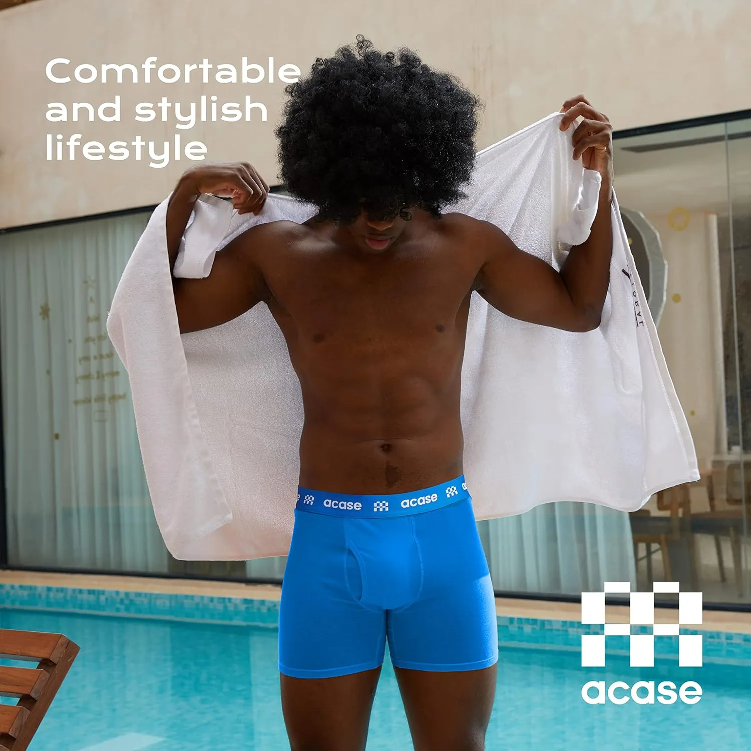 Mens Underwear Boxers Briefs Cotton Stretchy Underwear Pack Compression Boxer with Pouch Breathable Brief for Men