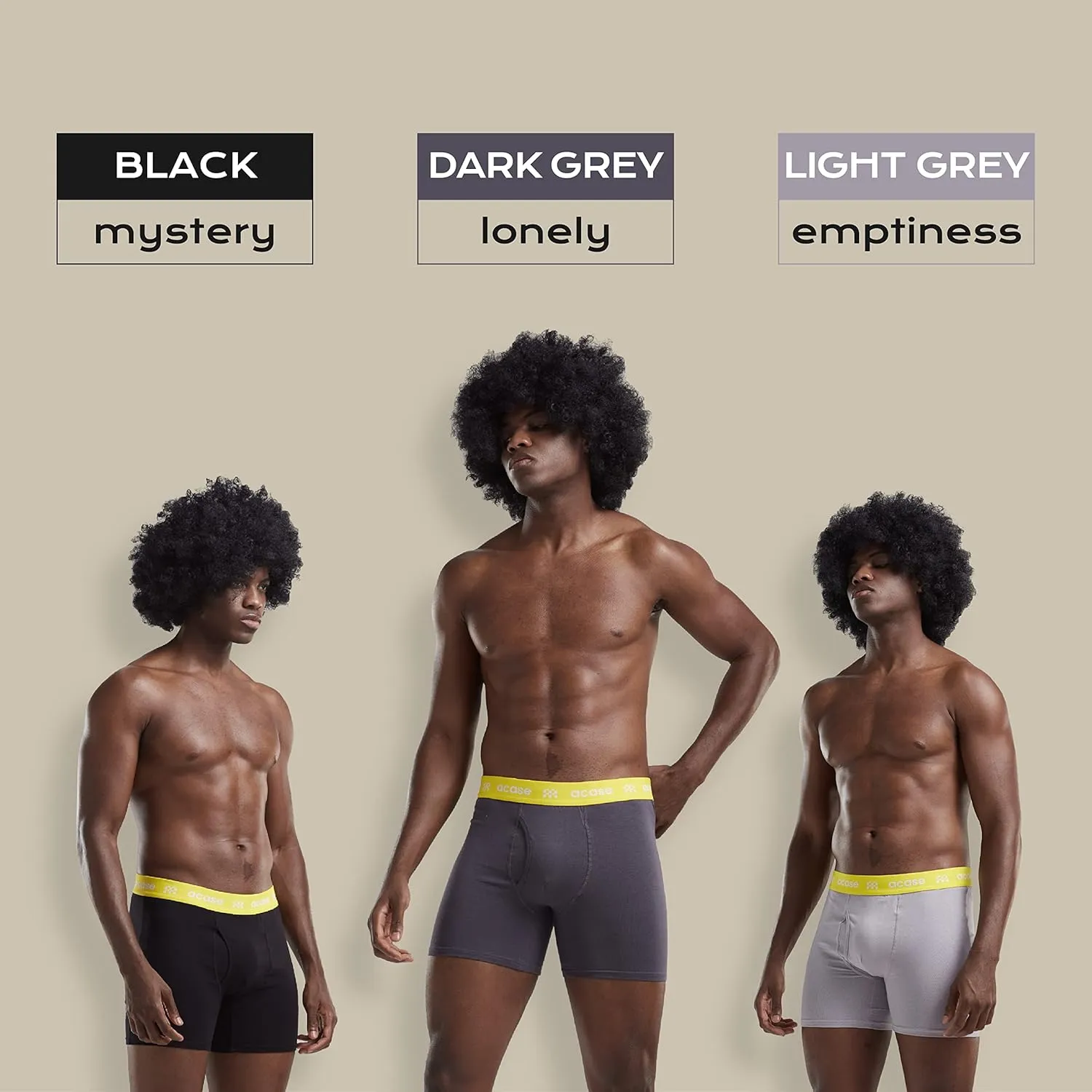 Mens Underwear Boxers Briefs Cotton Stretchy Underwear Pack Compression Boxer with Pouch Breathable Brief for Men