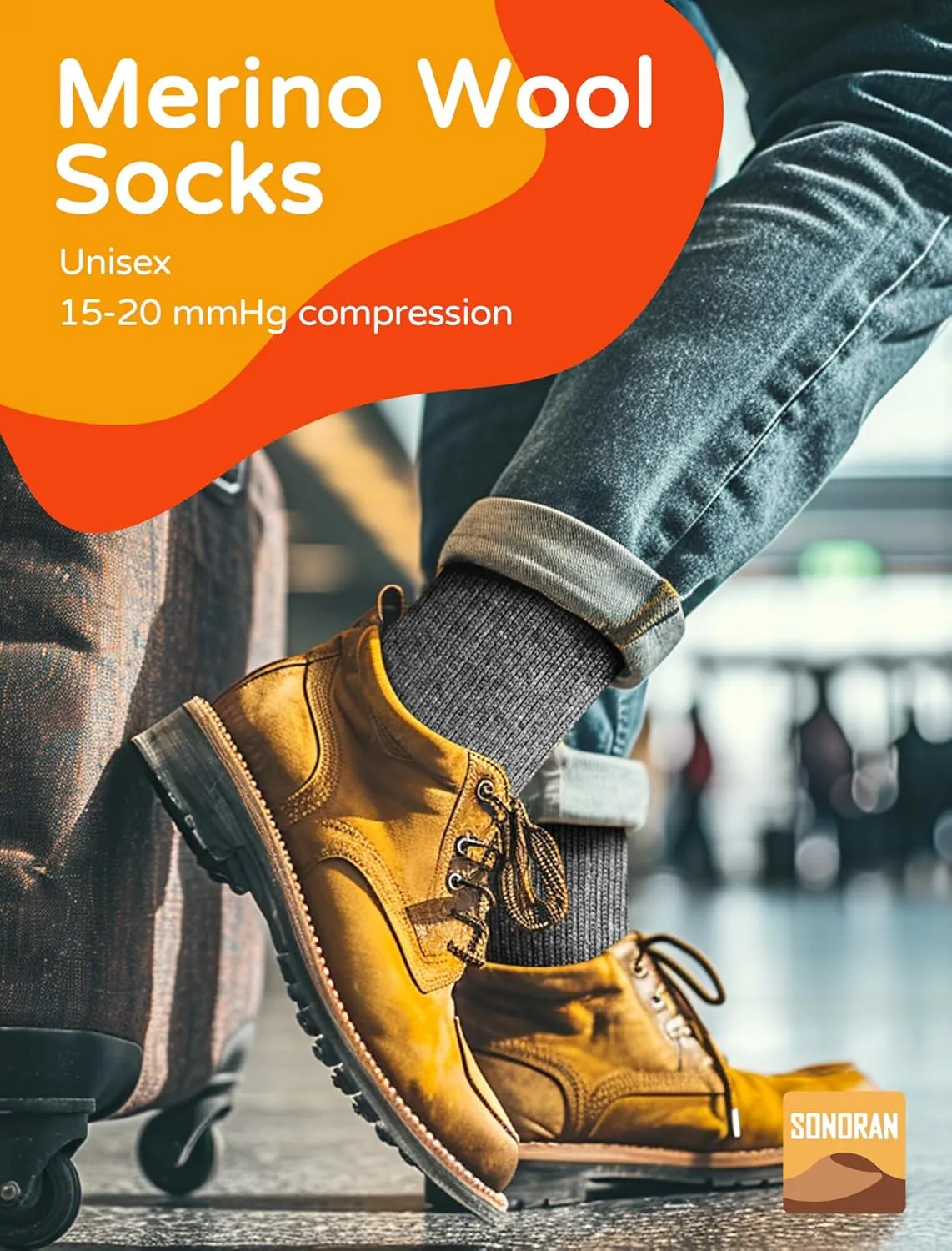 Merino Wool Compression Socks for Women Men (2/3 Pairs) Knee High Winter Thermal Thick Warm for Nurse Pregnant Travel