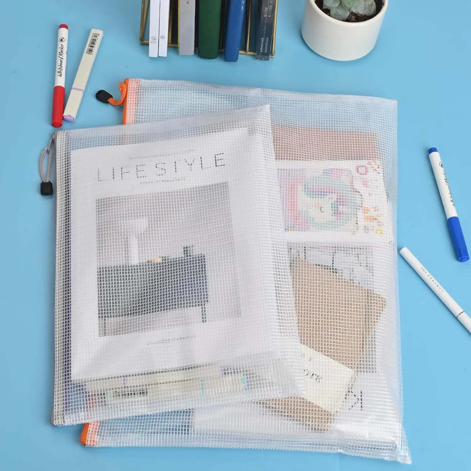 Mesh Zipper Pouch Bags,Zipper Pouches,Mesh Zipper Bags for Organizing,Storage Bags for Office Supplies,Puzzle & Board Game Storage. (A3(10 Pcs) A4(10 Pcs))