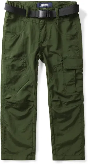 Mesinsefra Kids'Cargo Pants,Boy's Casual Outdoor Quick Dry Lightweight Hiking Climbing Camping Fishing Trousers