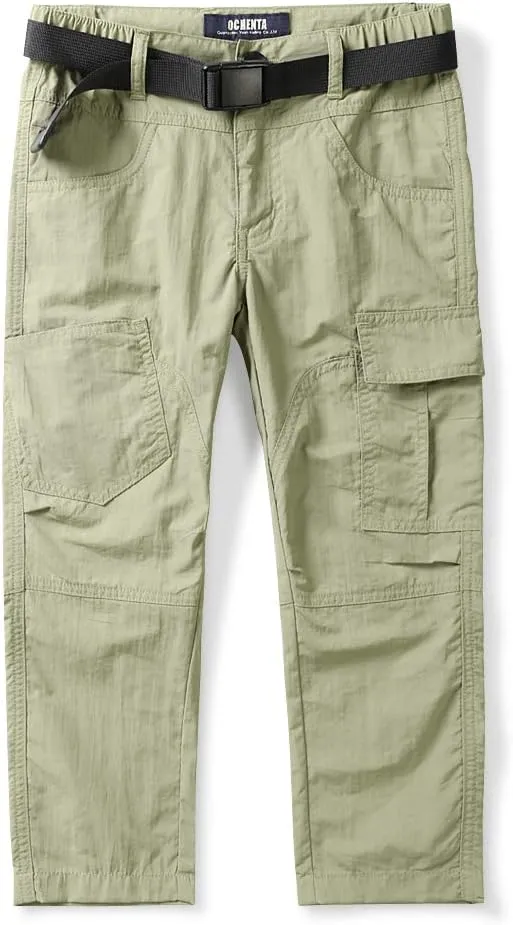 Mesinsefra Kids'Cargo Pants,Boy's Casual Outdoor Quick Dry Lightweight Hiking Climbing Camping Fishing Trousers