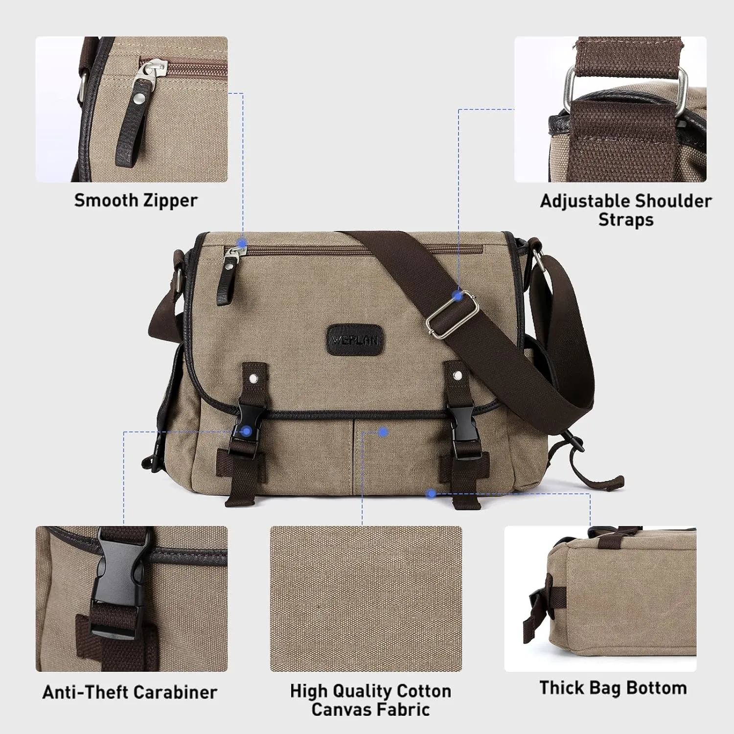 Messenger Bag Men,Waterproof Crossbody Bag,Satchel Shoulder Bag