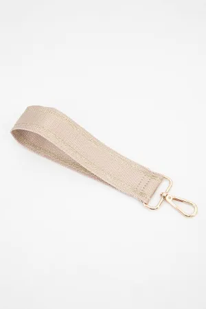 Metallic Border Stripe Plain Wrist Strap in Beige & Gold