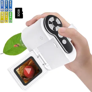 Microscope for Kids - 1000X Portable Handheld Kids Mini Microscope | Telescope with Photo and Video Educational Science Toys | Age 3 4 5 6 7 8 9 10 11 12 Years Old Kids Christmas Birthday Gift