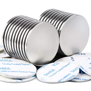 MIKEDE 20 Pack Strong Neodymium Disc Magnets with Double-Sided Adhesive, 1.26 inch D x 0.08 inch H Super Strong Rare Earth Magnet