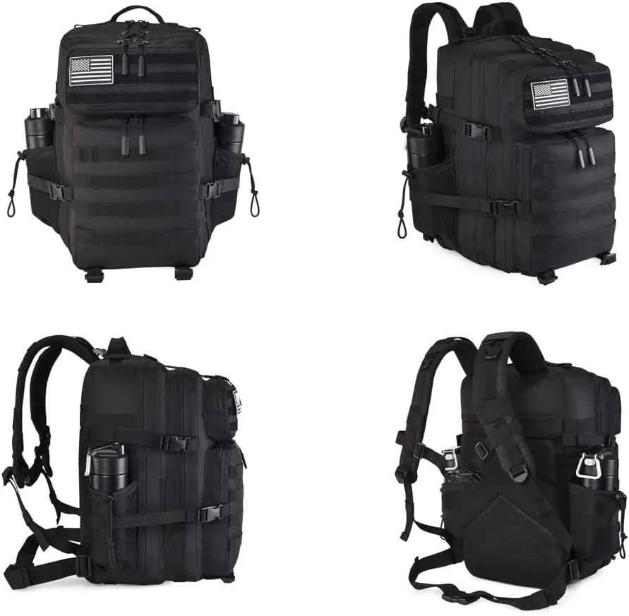 Military Tactical Backpack 45L Large Tactical Backpack for Men, Hiking Rucksack With Bottle Holder