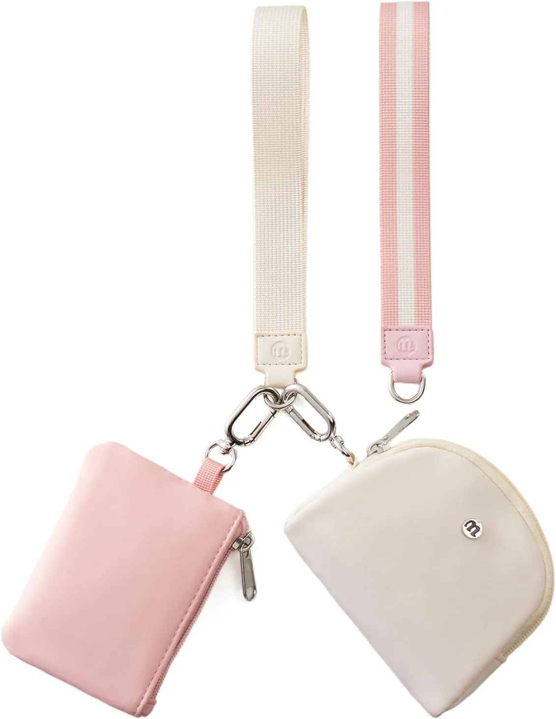 Mini Zip Around Wristlet Wallet for Women - Dual Pouch Coin Purse with 2 Straps, Keychain & Wristlet, Small Cute Clutch for Teen Girls, Compact Organizer for Cards, Keys, and Coins