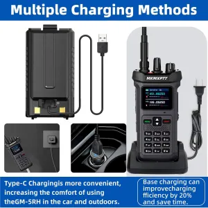 MK-628 Long Range Ham Radio, 20W Two-Way Radio with Digital Display, NOAA Weather Receiver, 999 Channels, 1.77" Screen, 8800mAh Battery