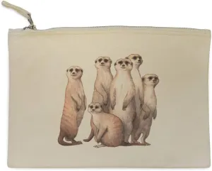 'Mob Of Meerkats' Canvas Clutch Bag/Accessory Case (CL00016493)