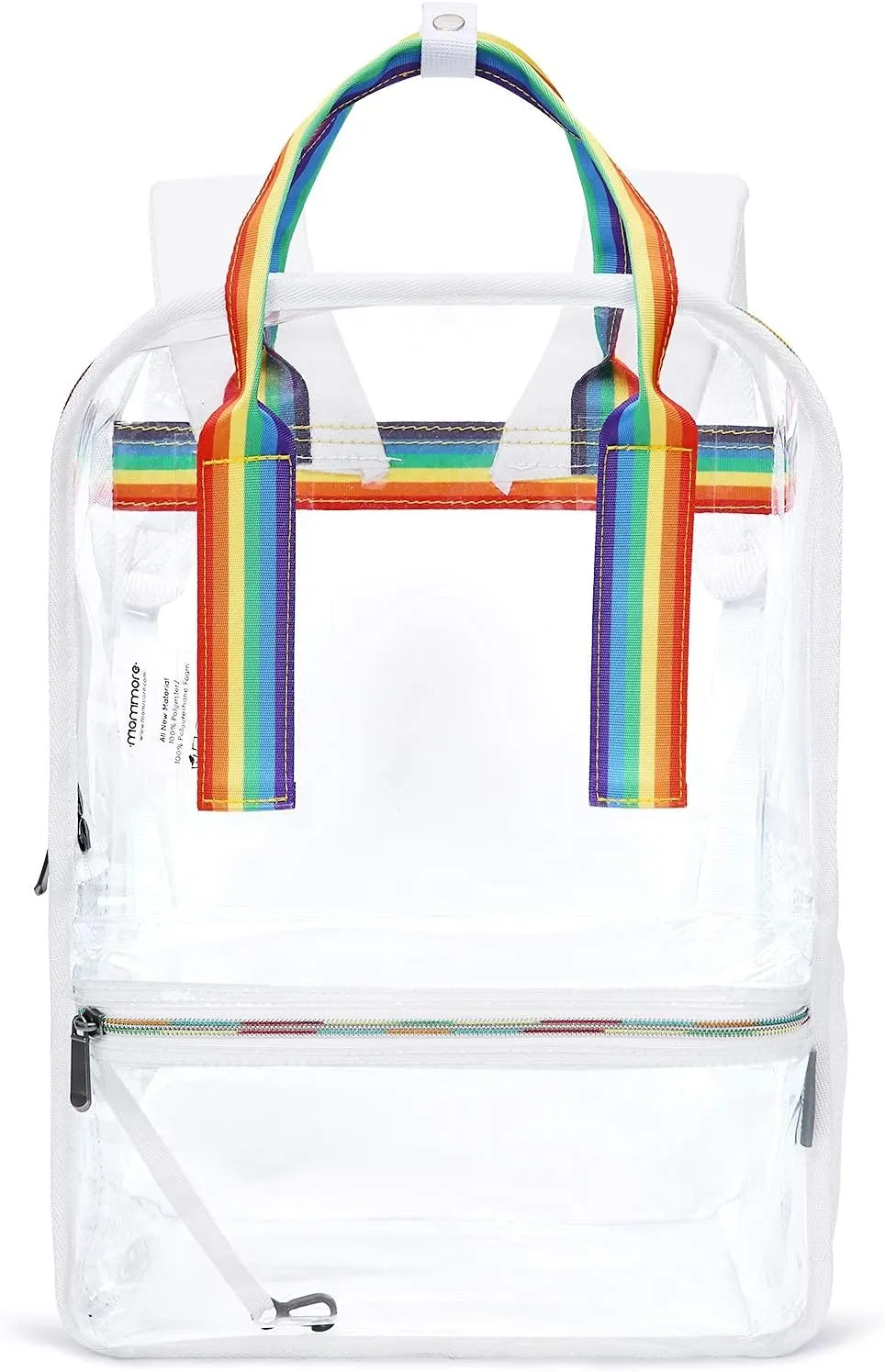 mommore Clear Backpack Heavy Duty Transparent backpacks with Widened Handle Thick PVC See-Through Bookbags for School, Work