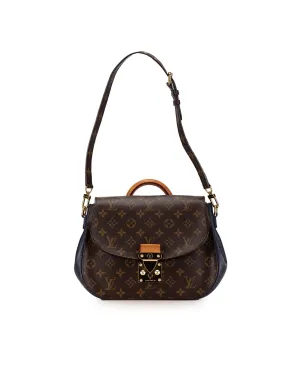 Monogram Canvas and Leather Bag with S-Lock Closure