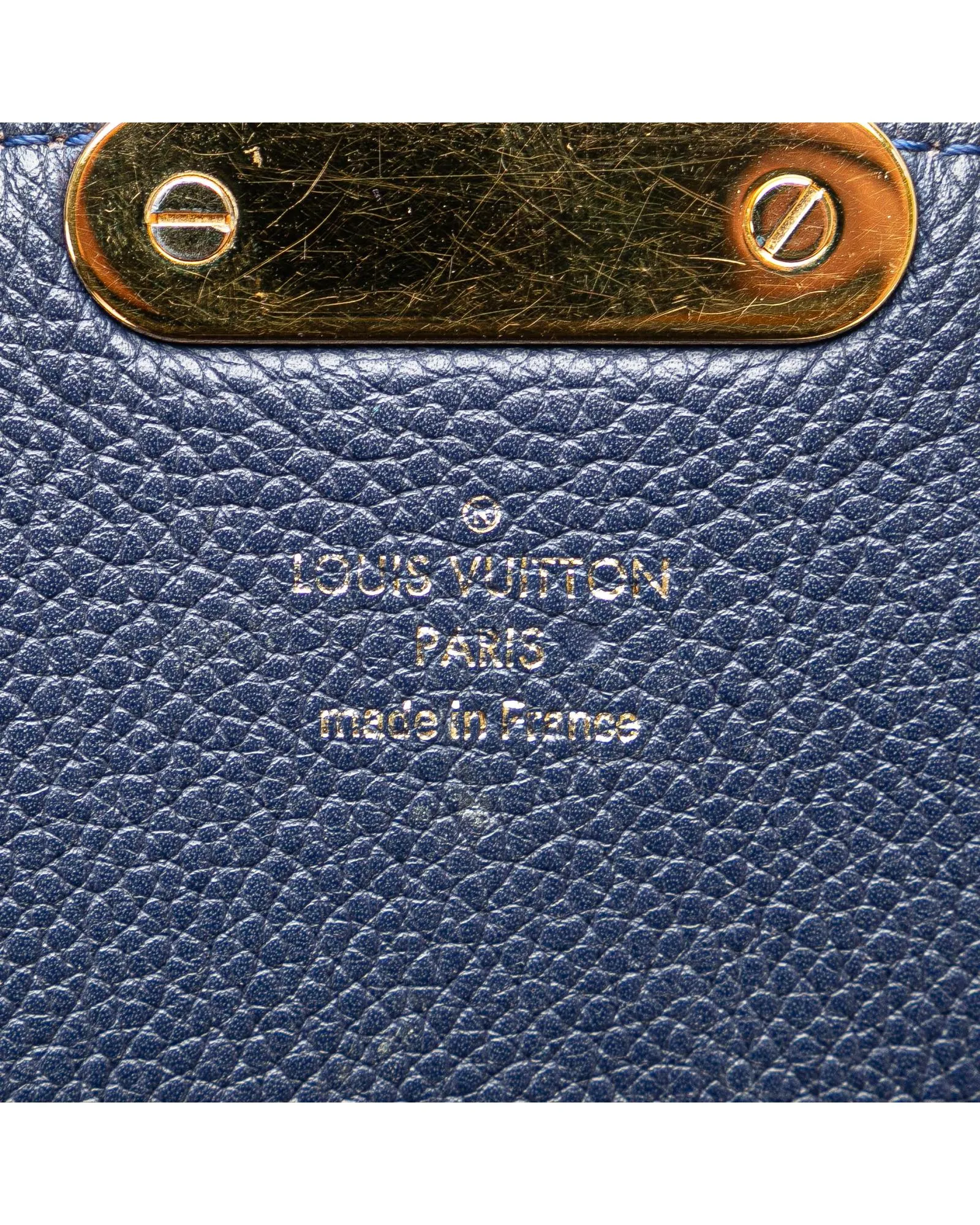 Monogram Canvas and Leather Bag with S-Lock Closure