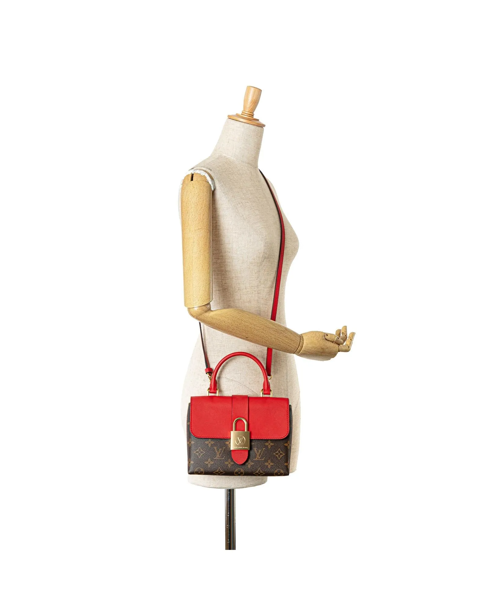 Monogram Canvas Locky Bag with Padlock Closure and Detachable Strap