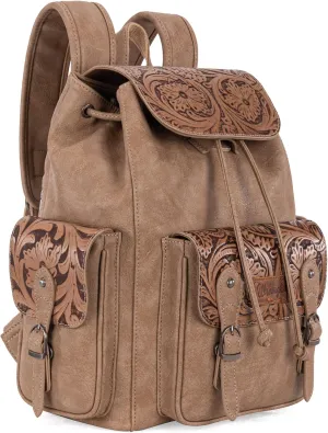 Montana West x Wrangler Backpack Purse for Women Men Western Backpack Floral Tooled Travel Bags