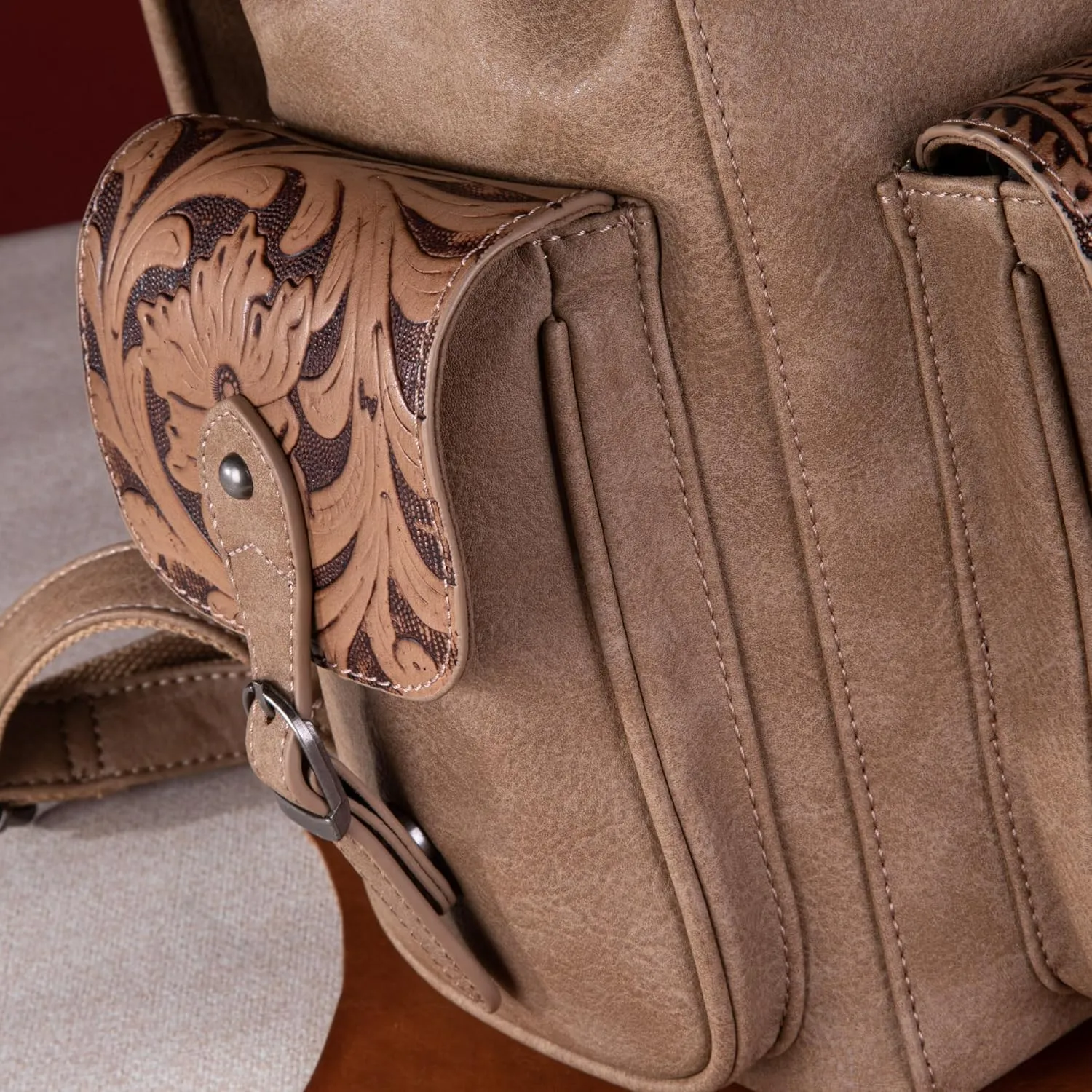 Montana West x Wrangler Backpack Purse for Women Men Western Backpack Floral Tooled Travel Bags