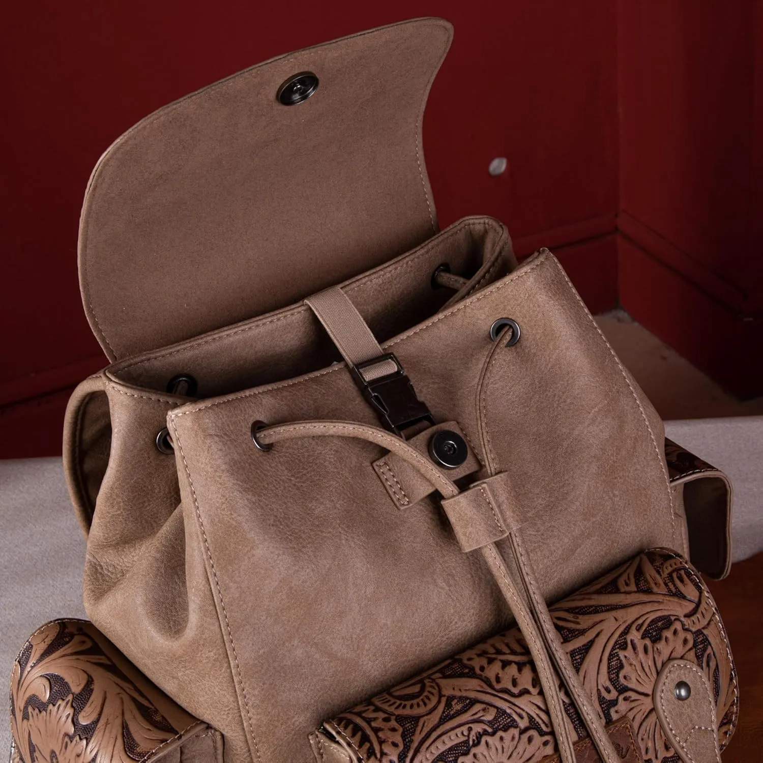 Montana West x Wrangler Backpack Purse for Women Men Western Backpack Floral Tooled Travel Bags