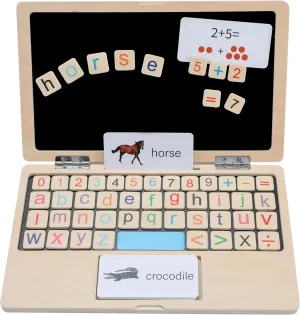 Montessori Toys 11.8" Laptop Preschool Learning Activities Magnetic & Drawing Board Toy for Boys Girls, Pretend Play Toddlers Birthday Gift ,Learning and Educational Toys for 3 4 5 6 7 8 Year Old Kids