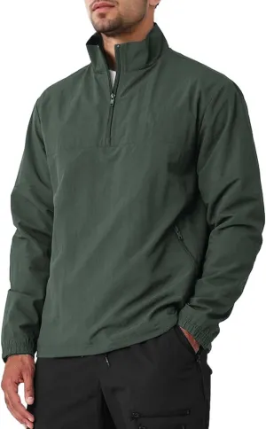 MorwenVeo Men's Casual Quarter Zip Pullover Lightweight Golf Track Jacket Stylish Windbreaker For Outdoors & Travel