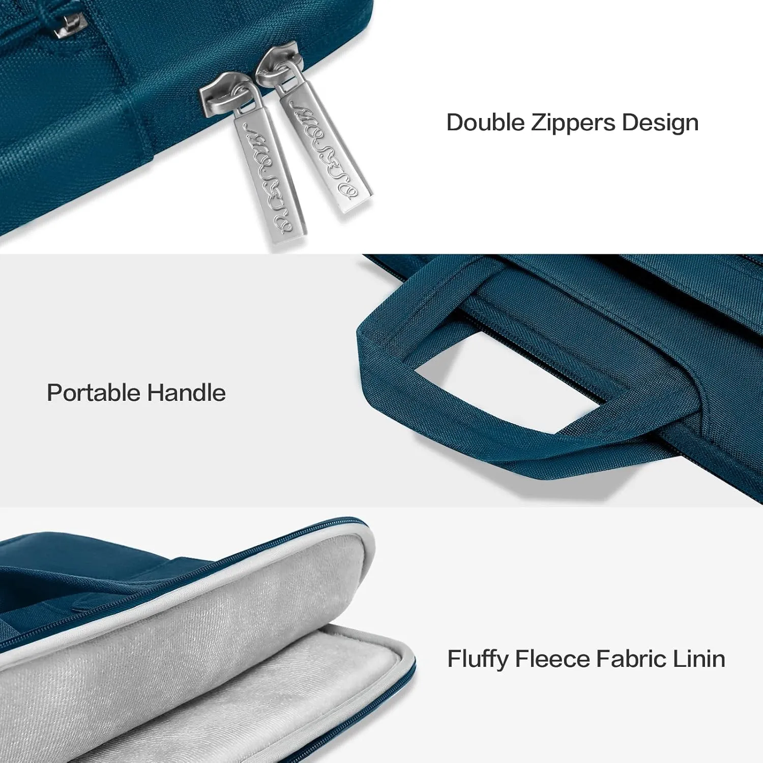 MOSISO Laptop Shoulder Bag Compatible with MacBook Air/Pro, 13-13.3 inch Notebook, Polyester Flapover Briefcase Sleeve Case, Deep Teal