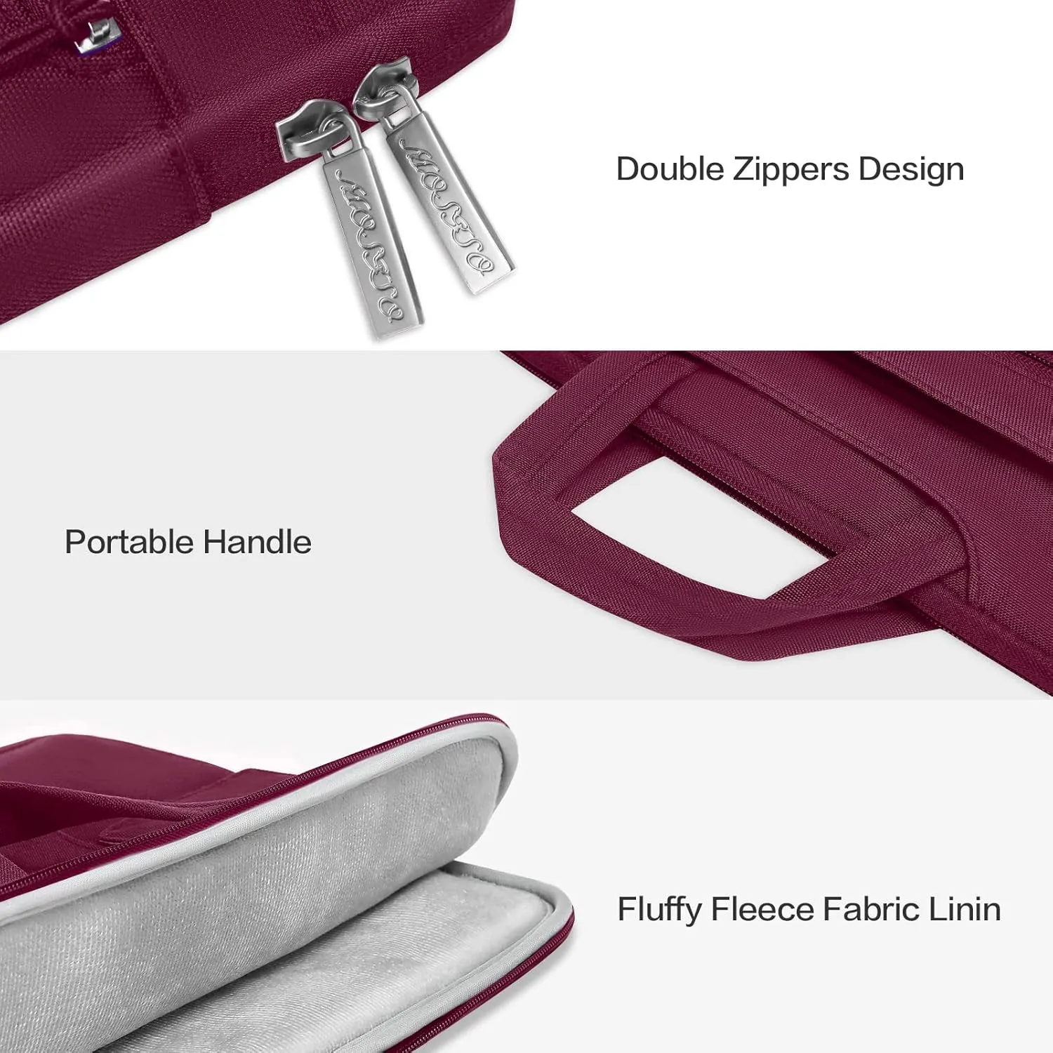 MOSISO Laptop Shoulder Bag Compatible with MacBook Pro 16 inch 2023-2019 M3 A2991 M2 A2780 M1 A2485 A2141/Pro 15 A1398,15-15.6 inch Notebook,Polyester Flapover Briefcase Sleeve Case, Wine Red