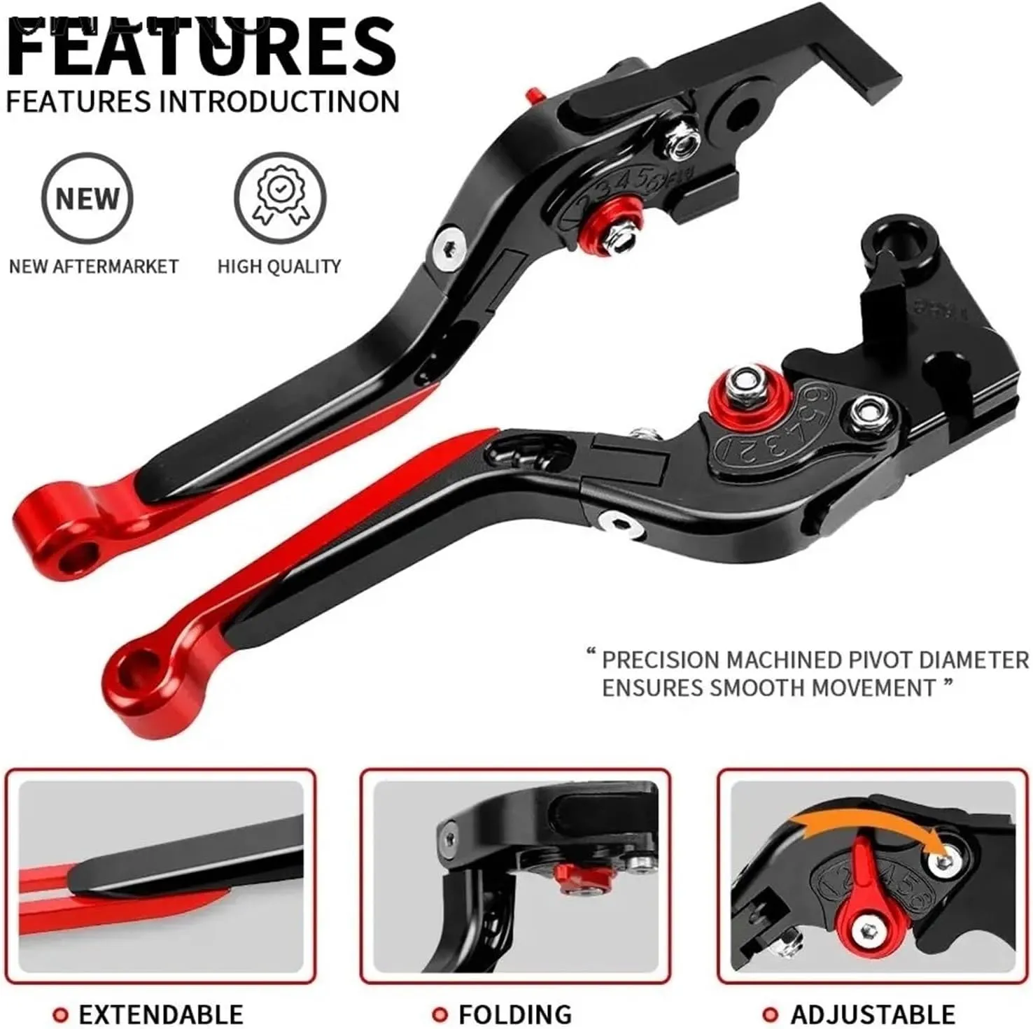Motorcycle Accessories Brake Clutch Levers Handlebar Handle bar Hand Grips Ends for D┐UCATI 821 H┐YPERMOTARD 821 2013 2014 2015(C)
