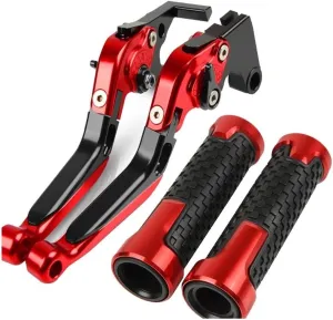 Motorcycle Adjustable Brake Clutch Levers Handlebar Handle Grips for Benelli TNT 125 135 2016-2023 TNT125 TNT135 2020 2021 2022 Lever(Red)