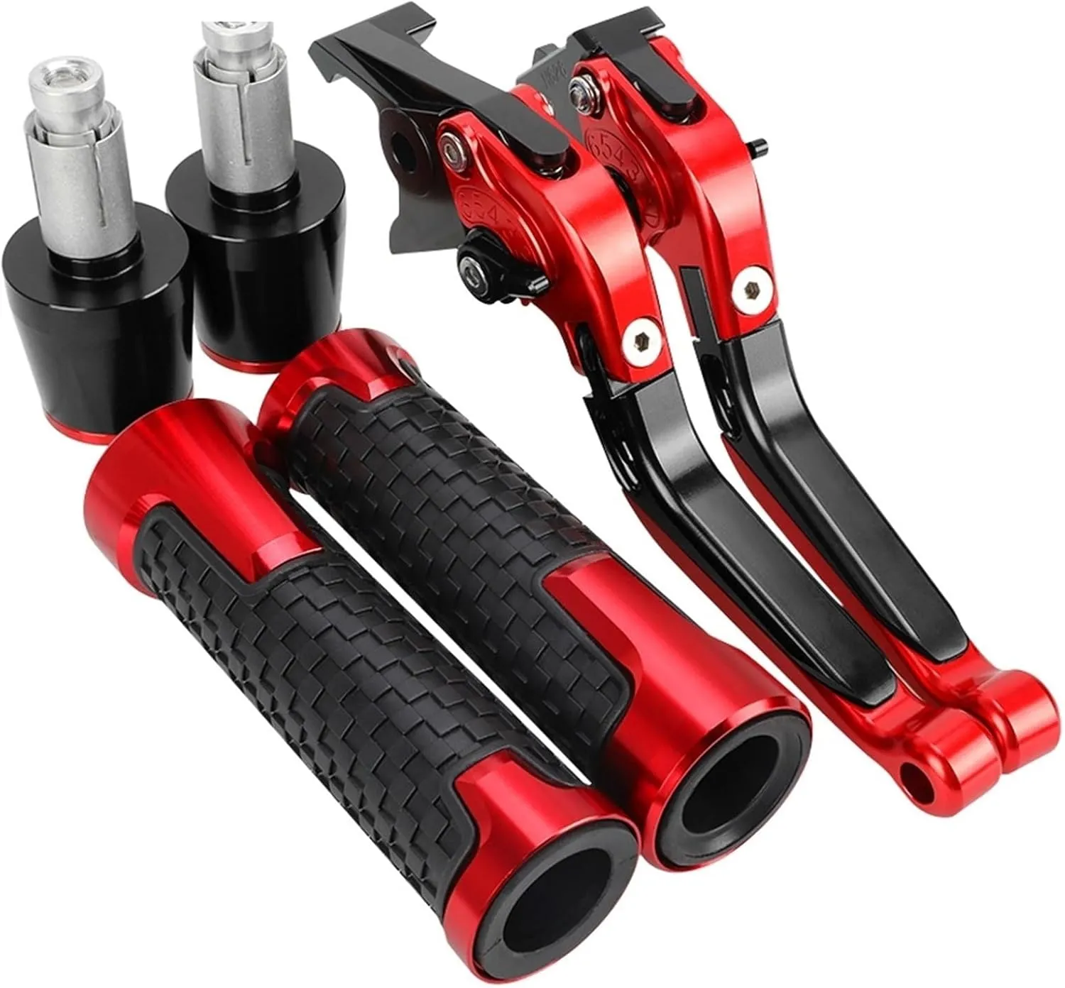 Motorcycle Handlebar Grips Hand Bar Ends CNC Extendable Brake Clutch Levers for H┐ONDA CBR125R 2004 2005 2006 2007 2008 2009 2010(C)