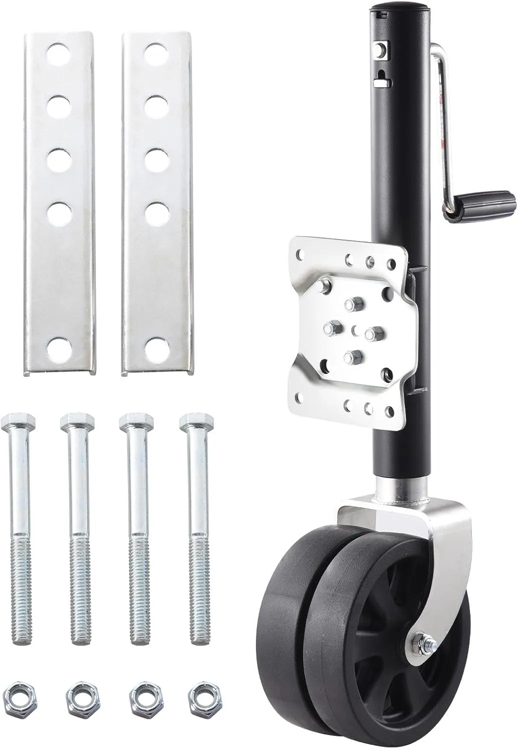 Motorized Trailer Jack | 8inch Heavy Duty Single Wheel Boat Lift | 2000lb Bolt-On Trailer Tongue Jack, Utility Trailer Jack Wheel for Boat