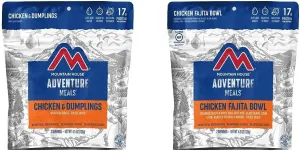 Mountain House Chicken & Dumplings   Chicken Fajita Bowl | Freeze Dried Backpacking & Camping Food | 2 Servings Each