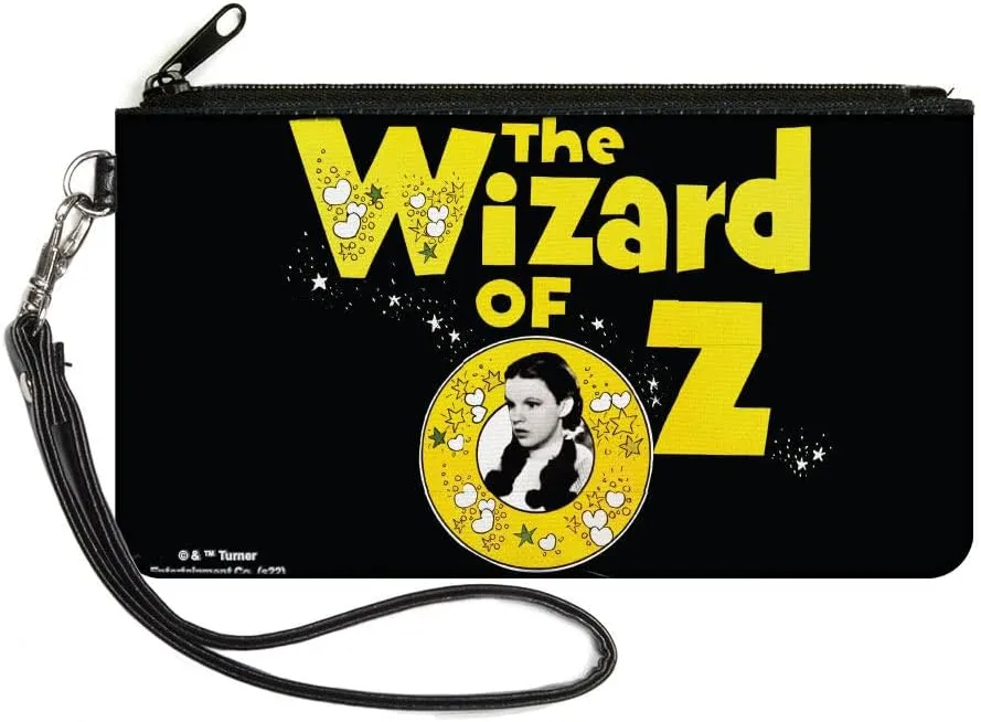 Movies Wallet, Zip Clutch, The Wizard of Oz Dorothy Pose Black Yellow White, Canvas