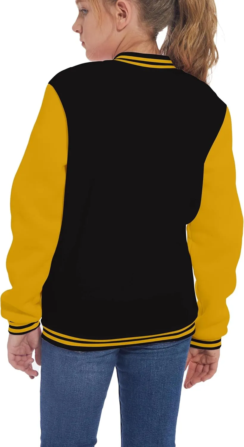 Mowbeat Kids Baseball Jacket Girls Bomber Jackets Boys Varsity Coats Top for Girl Sports Track Outerwear