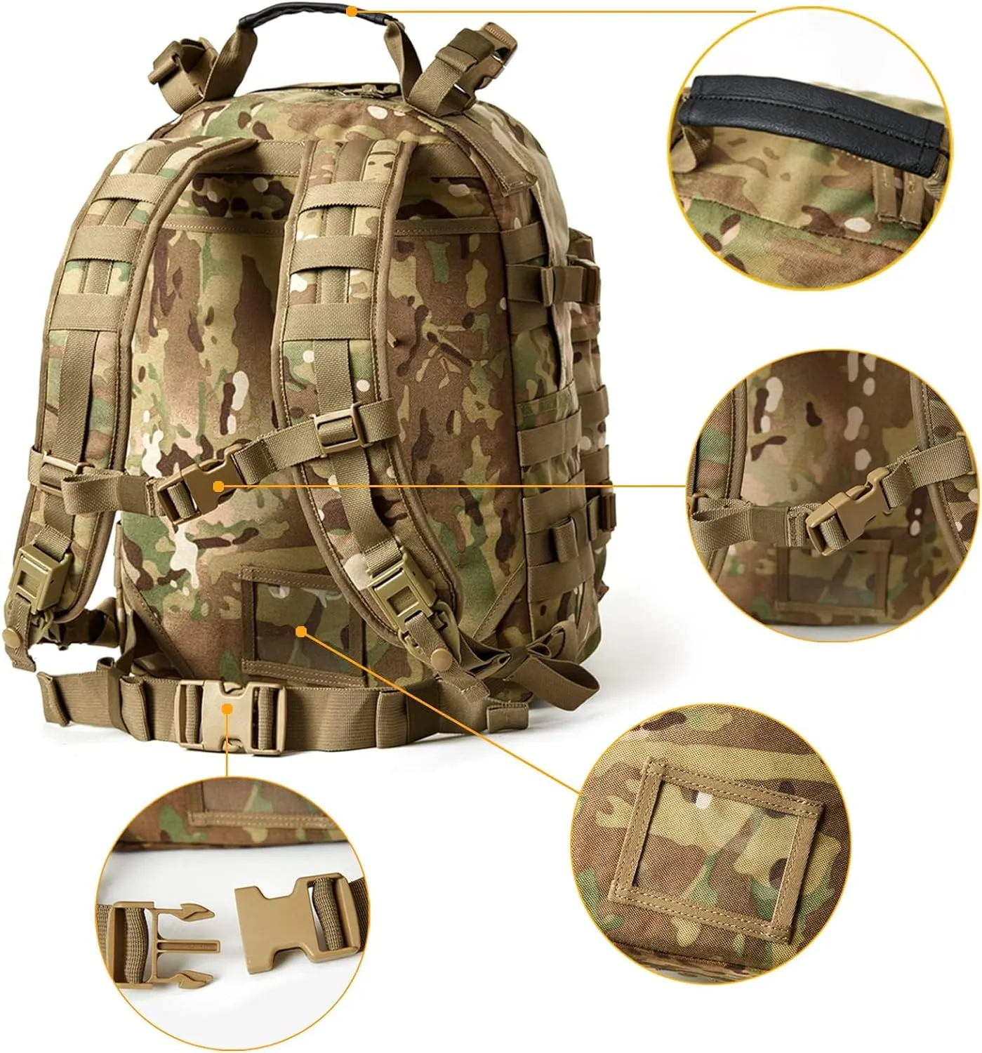 MT Military Army MOLLE 2 Tactical Assault Backpack, Rifleman 3 Day Pack, Medium Rucksack