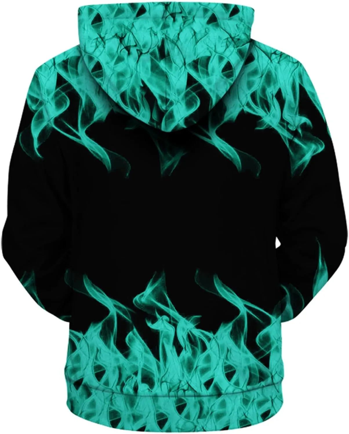 Muscularfit Graphic Hoodies for Men Cool Designs Drawstring Long Sleeve 3D Flame Print Hooded Sweatshirts Loose Fit Pullover