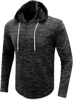 Muscularfit Workout Sweatshirts for Men Loose Fit Long Sleeve Cotton Hoodies Pullover Casual Lightweight Gym Athletic Hooded