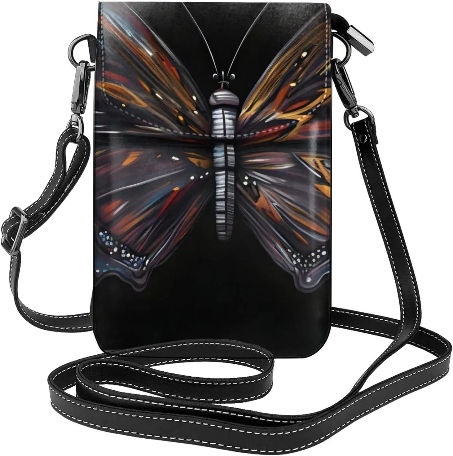 Mystery Butterfly Women'S Crossbody Bag, Zipper Phone Wallet, Cute Purse, Shoulder Bag, Detachable Shoulder Strap