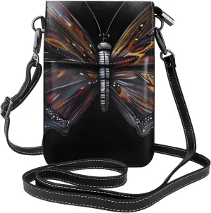 Mystery Butterfly Women'S Crossbody Bag, Zipper Phone Wallet, Cute Purse, Shoulder Bag, Detachable Shoulder Strap