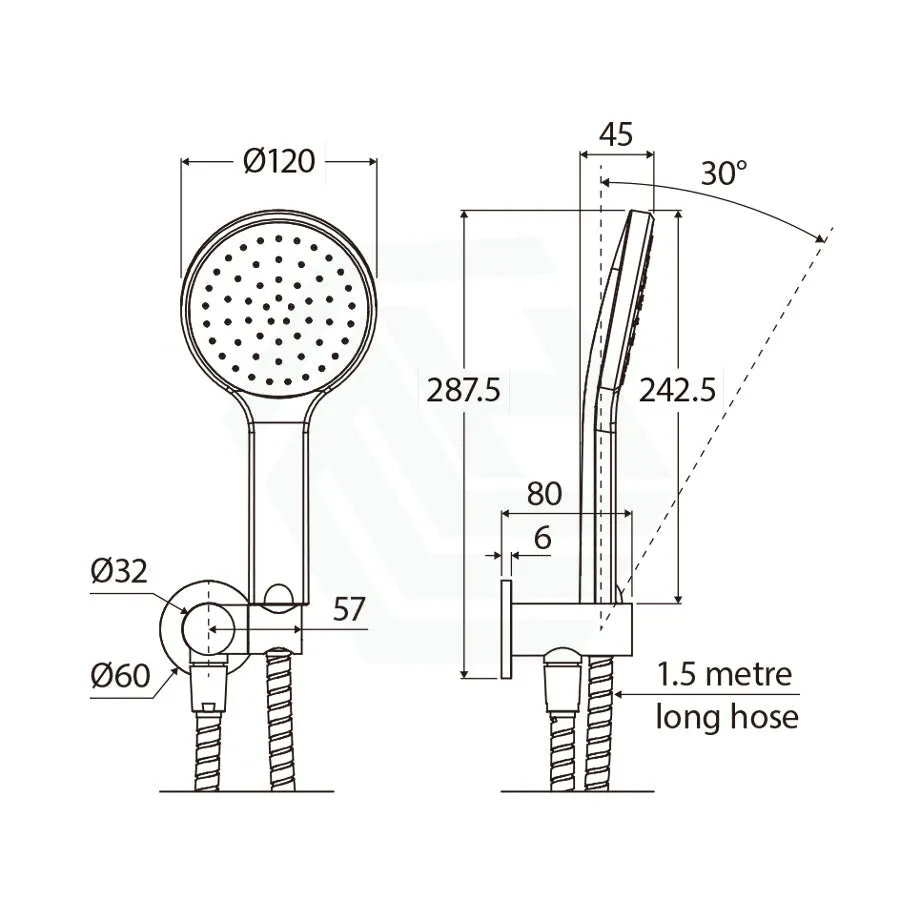 N#1(Nickel) Fienza Kaya Brushed Nickel Hand Shower with Round Plate